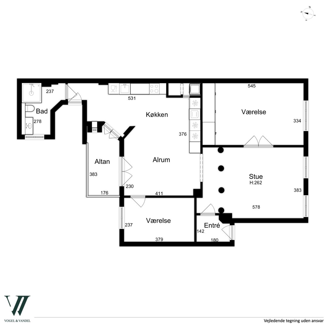 Slagelsegade 9, 3. th., 2100 København Ø - Plantegning