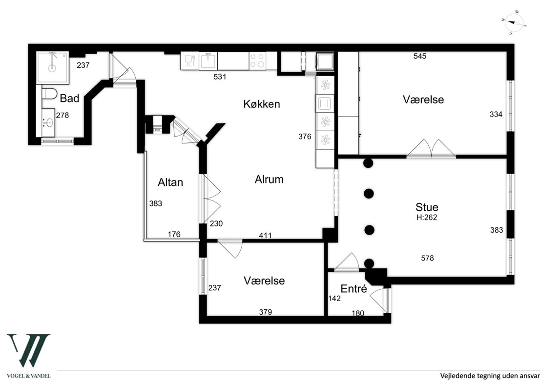 Slagelsegade 9, 3. th., 2100 København Ø - Plantegning