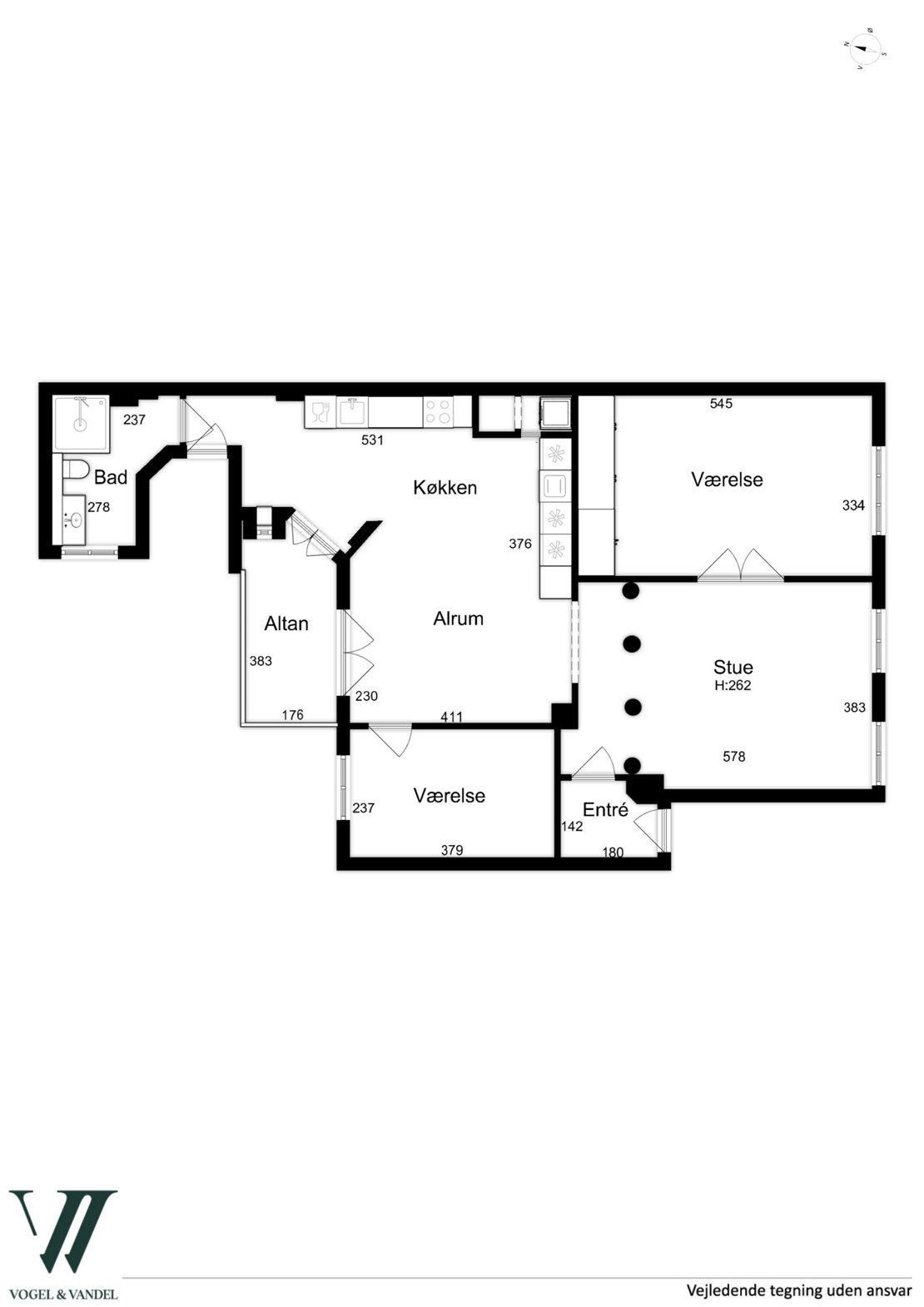 Slagelsegade 9, 3. th., 2100 København Ø - Plantegning