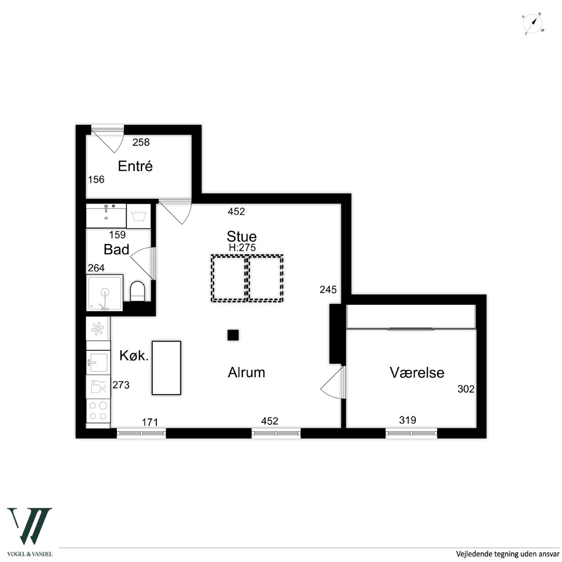 Sortedam Dossering 53C, 3. 2., 2100 København Ø - Plantegning