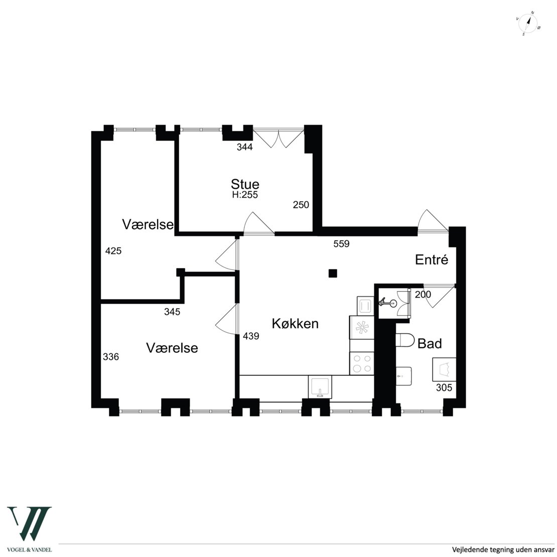 Studiestræde 21A, 1., 1455 København K - Plantegning