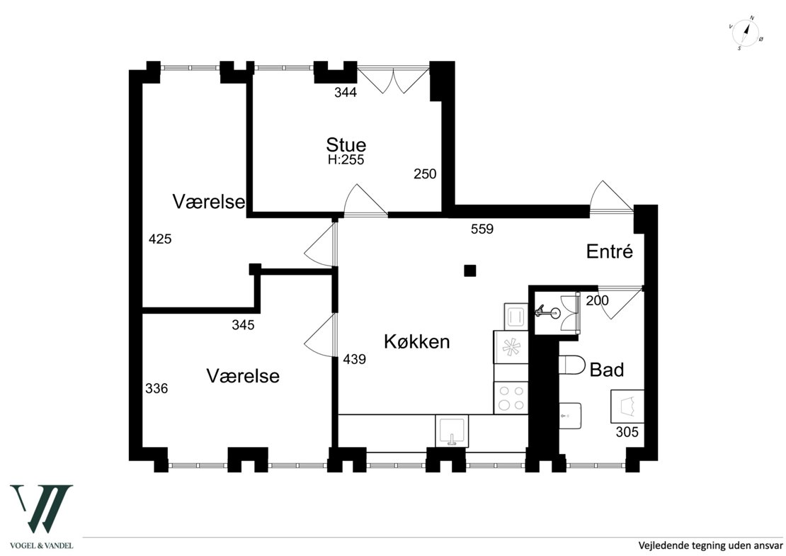Studiestræde 21A, 1., 1455 København K - Plantegning
