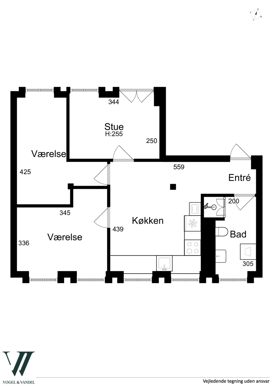 Studiestræde 21A, 1., 1455 København K - Plantegning
