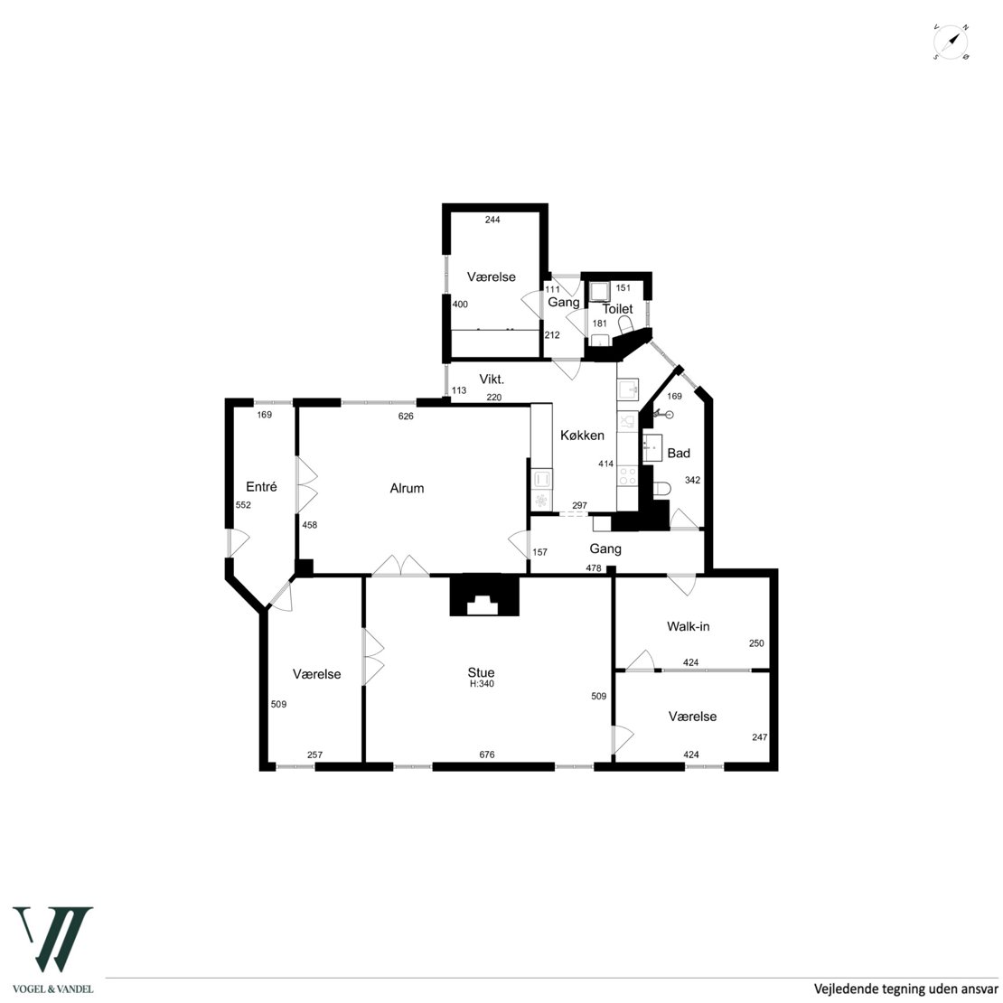 Trondhjemsgade 3, 3. tv., 2100 København Ø - Plantegning