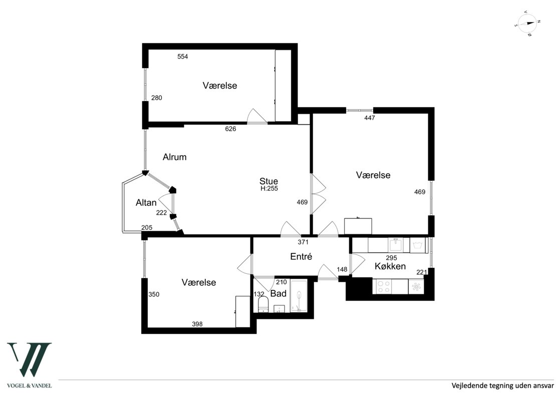 Rådmand Steins Alle 29, 5. th., 2000 Frederiksberg - Plantegning