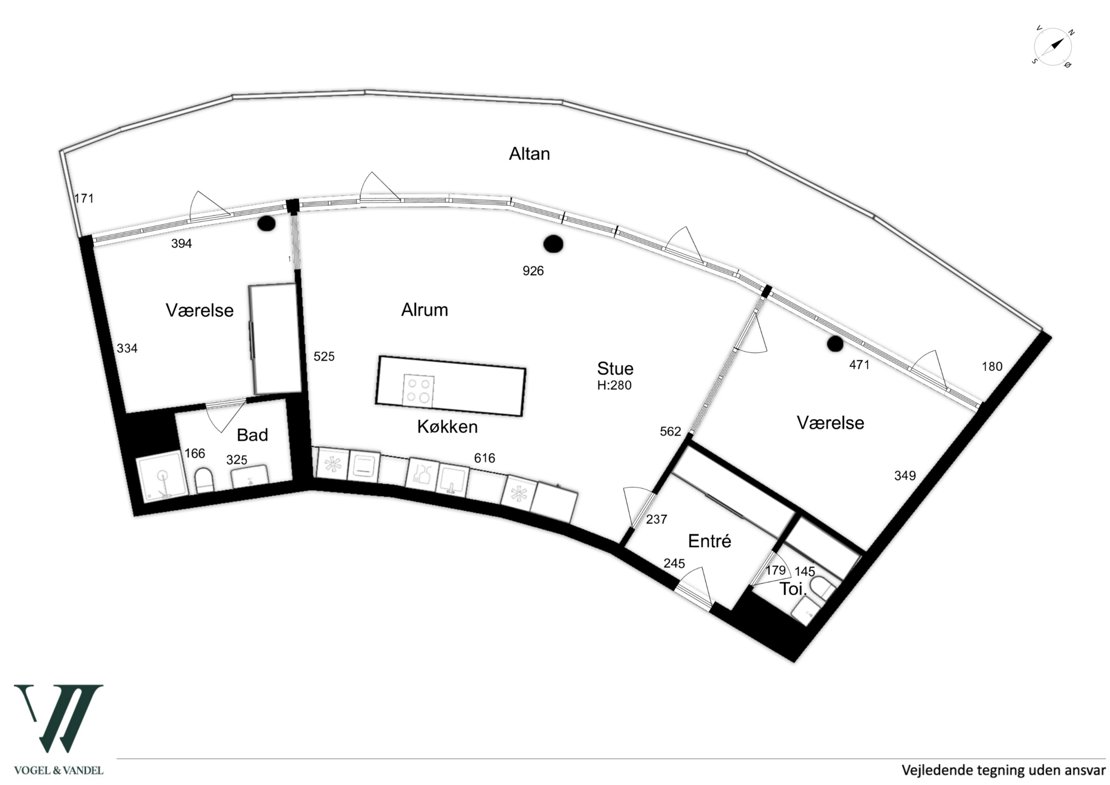 Islands Brygge 32A, 6. 659., 2300 København S - Plantegning